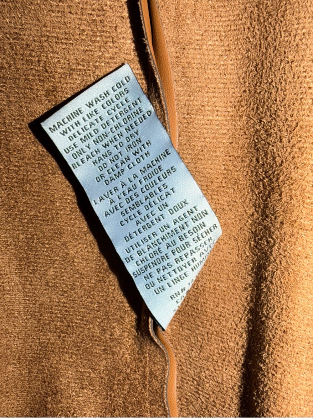 Bagatelle Women's Cognac Faux Leather Open Front Draped Waterfall Jacket Large - Picture 5 of 6